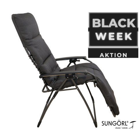 Aktions Relaxliege Oasi Amazing XL + Garda Kissenauflage anthrazit