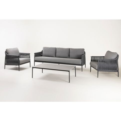 Lounge Gruppe Sovana Rope anthrazit 3-Tlg.