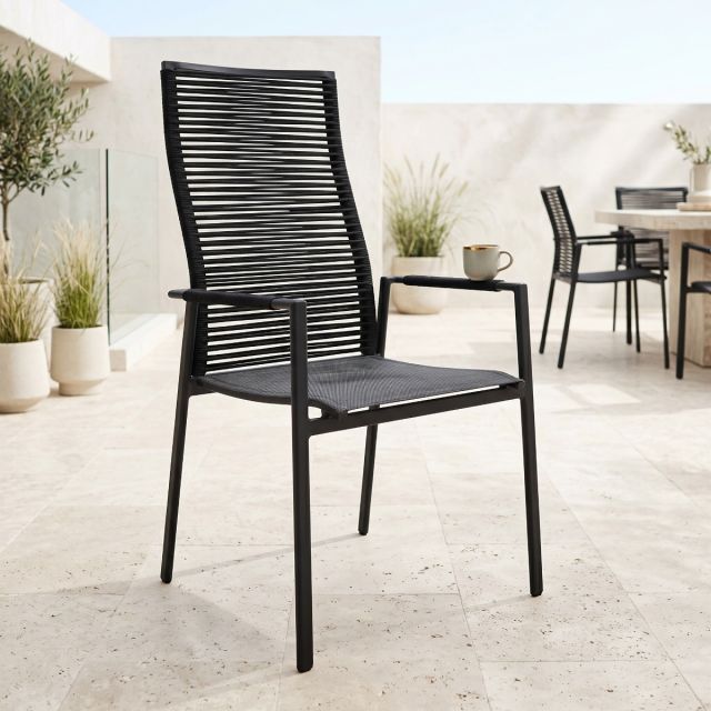 Stapelsessel Amaro Rope schwarz 