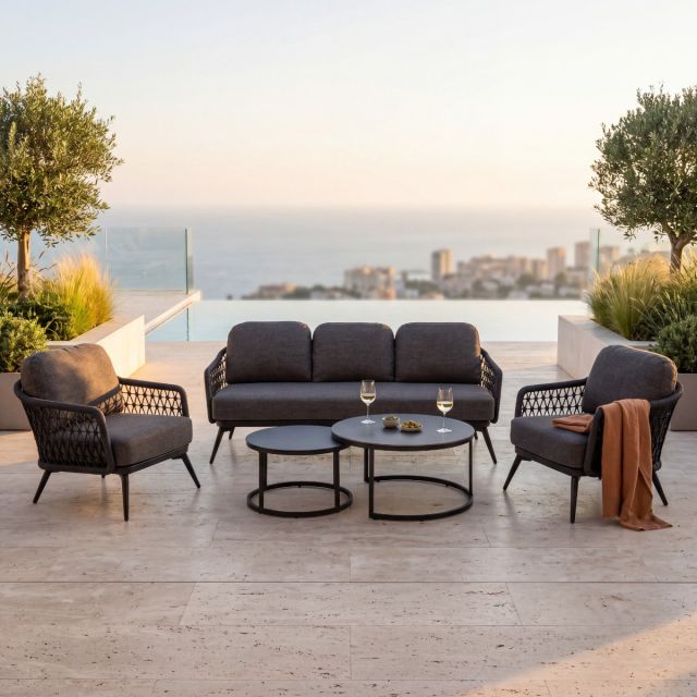 Loungetisch Valerio anthrazit Set