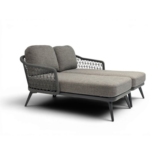 Loungeliege Enzo anthrazit - Set 2 Stück