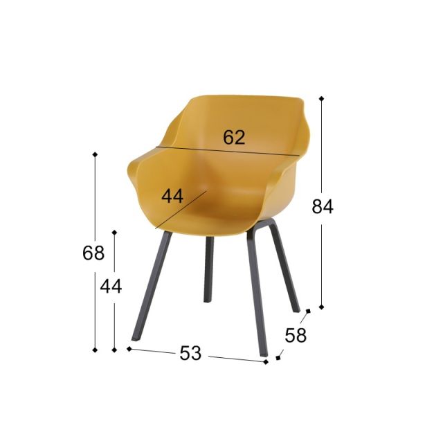 Sophie Element Armchair Curry Yellow, Carbon black