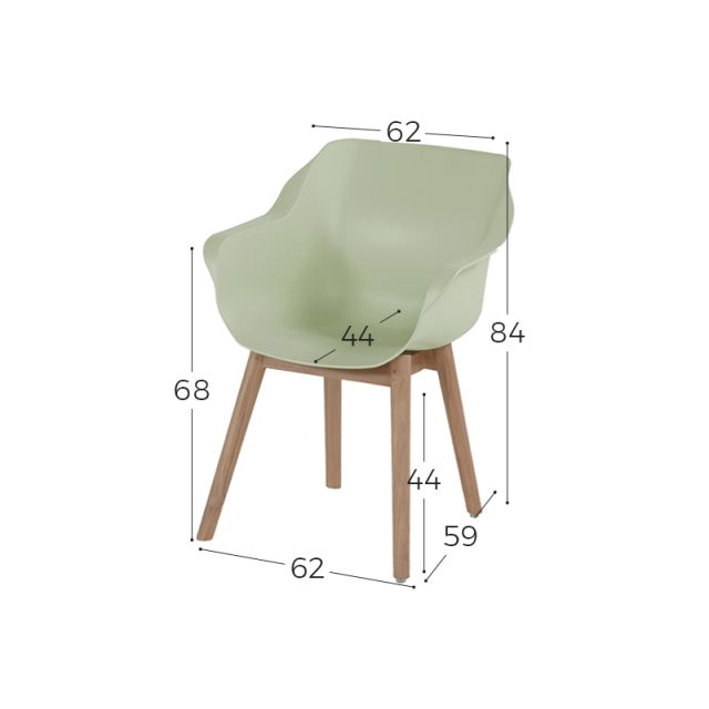 Sophie Teak Armchair french green