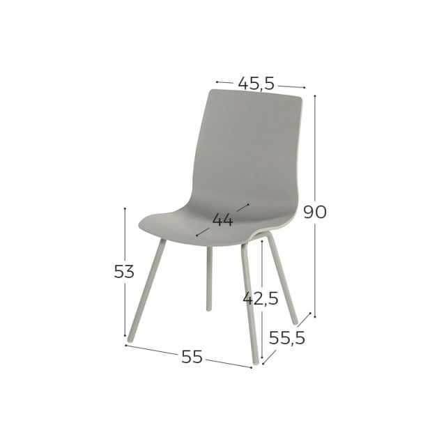 Sophie Rondo Wave Dining Chair misty grey