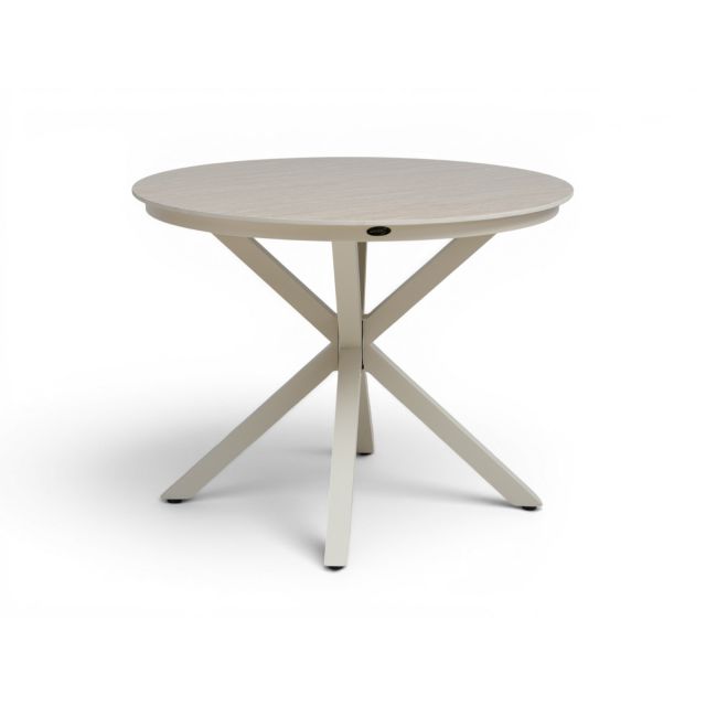 Diningtisch Orbit 120cm rund Alu / Sinterstone Ivory