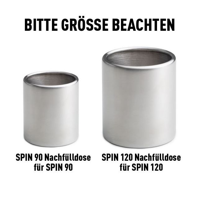 SPIN 90 Nachfülldose Edelstahl