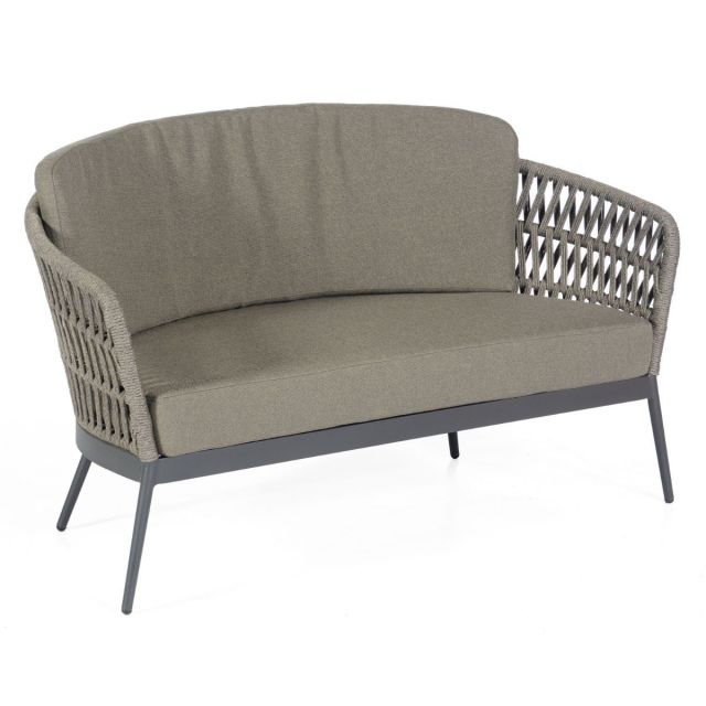 Loungesofa Advokat Relaxsofa Gartensofa Aluminium Polyrope grau