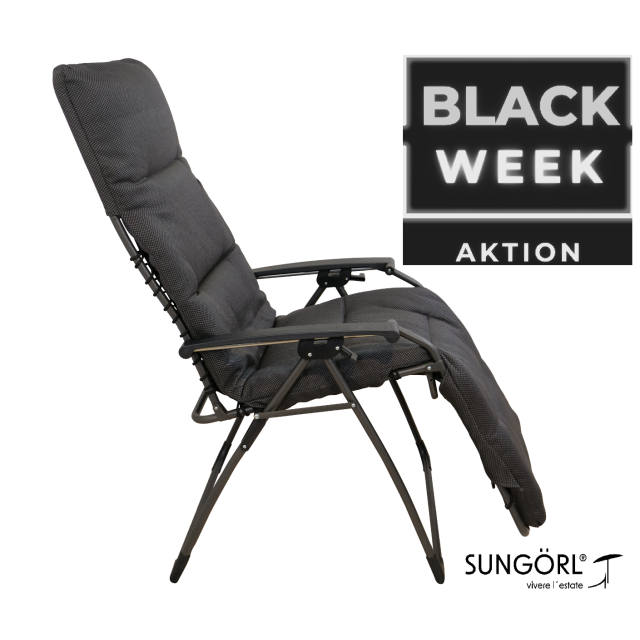 Aktions Relaxliege Oasi Amazing XL + Garda Kissenauflage anthrazit