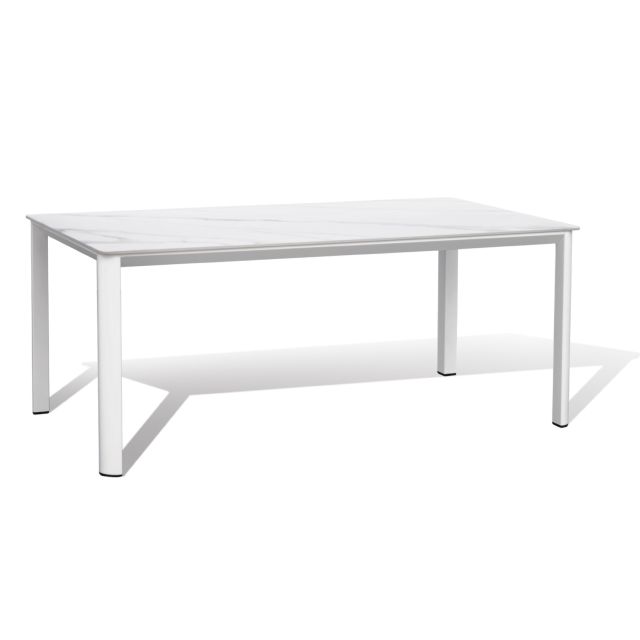 Dining Tisch Palermo 180x90cm Ivory mit Platte Sinterstein 