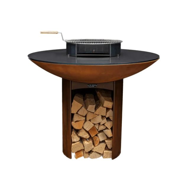 Cortenstahl "Efesto Fire" Grill 100cm Platte und Grillrost für Holz & Grillkohle