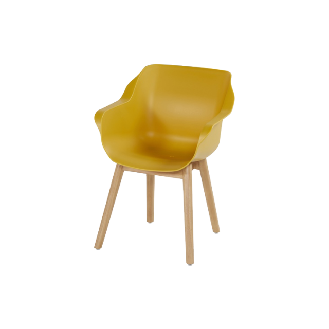 Sophie Studio Teak Armchair curry yellow