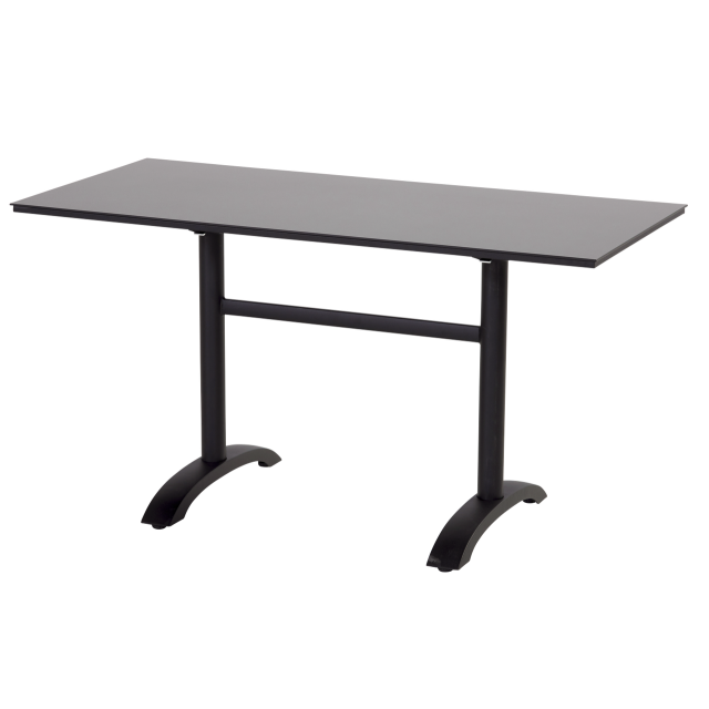 Sophie HPL Bistro Tisch 138cm x 68cm Carbon Black