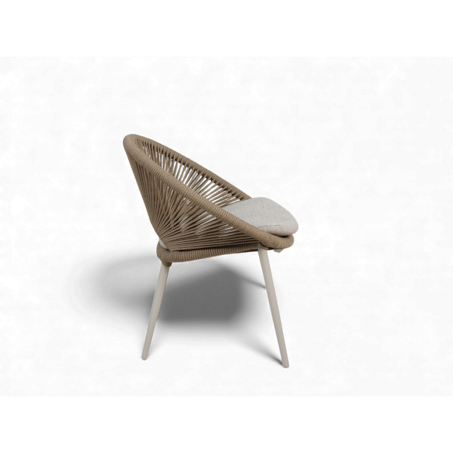 Sessel Udine natur stapelbar mit Kissen