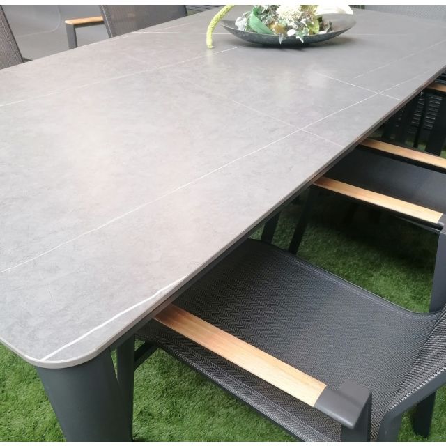 Dining Tisch Palermo 180x90cm Anthrazit mit Platte Sinterstein