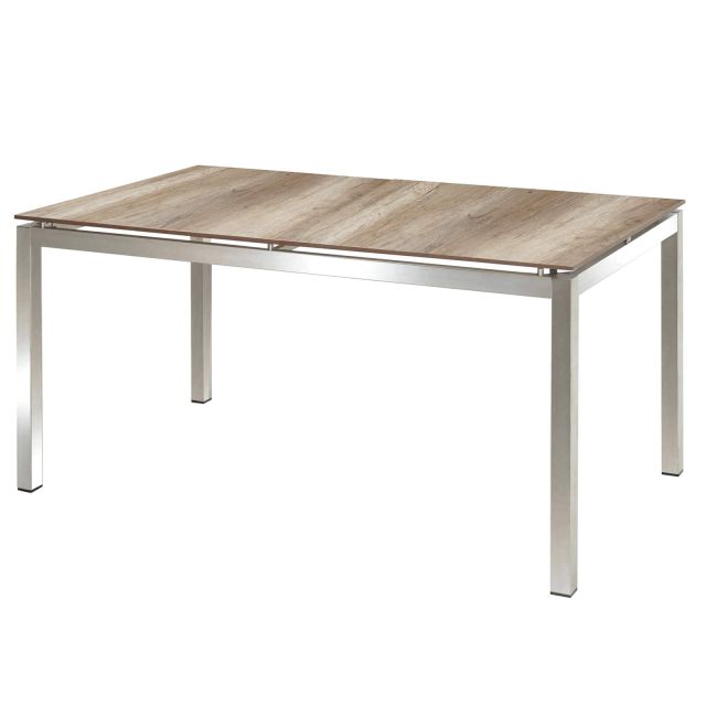 Dining-Tisch Hudson Edelstahl HPL Holzoptik 158x90cm