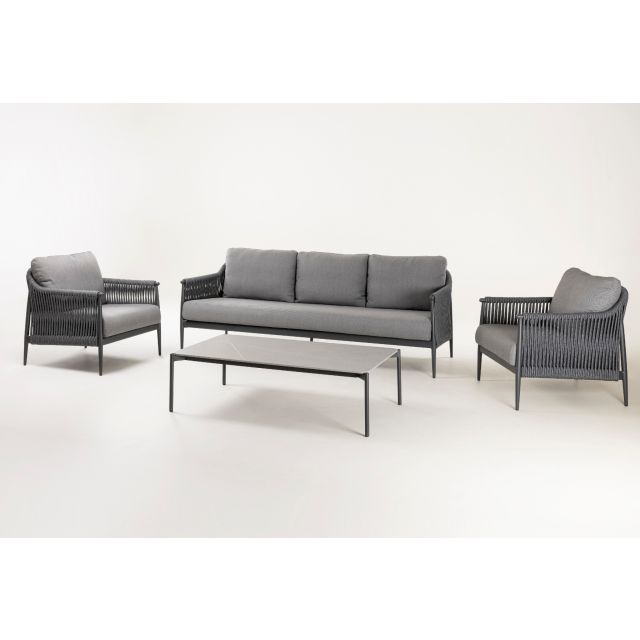 Lounge Gruppe Sovana Rope anthrazit 3-Tlg.