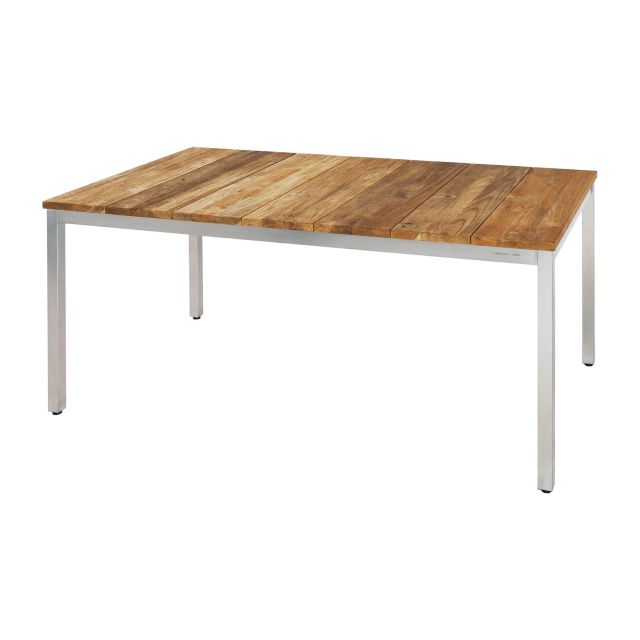 Naxos Tisch Edelstahl Teak 160cm