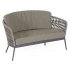 Loungesofa Advokat Relaxsofa Gartensofa Aluminium Polyrope grau