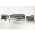 Lounge Gruppe Sovana Rope anthrazit 3-Tlg.
