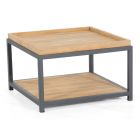 Loungetisch Beistelltisch Square 72x72 cm Aluminium mit Teakholz