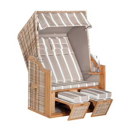 Strandkorb Rustikal 34Z Teak - Stoff 1215