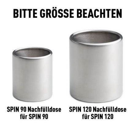 SPIN 120 Nachfülldose Edelstahl