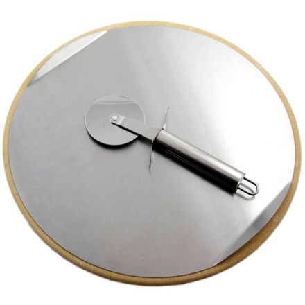 Grandhall Pizzastein Ø33cm & Pizzaschneider